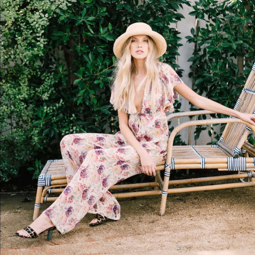 $320 STONE COLD FOX COCO JUMPSUIT FOR LOVE LEMONS DOEN CEZANE CHRISTY DAWN BOHO - Picture 2 of 10